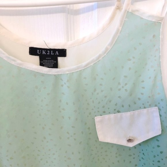 Mint Colour Sleeveless Blouse (Medium) Summer Blouse - Picture 3 of 4